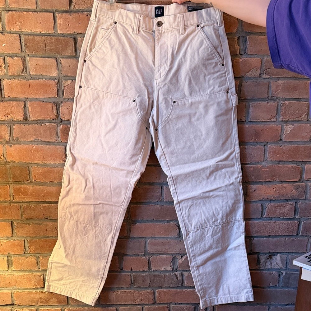 GAP Men's cream carpenter pants
